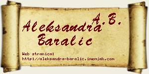 Aleksandra Baralić vizit kartica